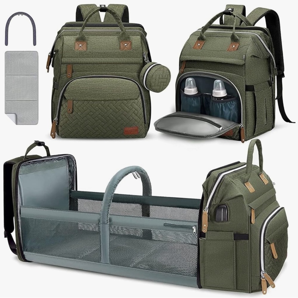 1pc Baby Diaper Bag Backpack With Changing Station, Baby Stuff Organizer.